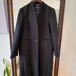 J. Crew Women's Classic Black Coat - Italian wool.